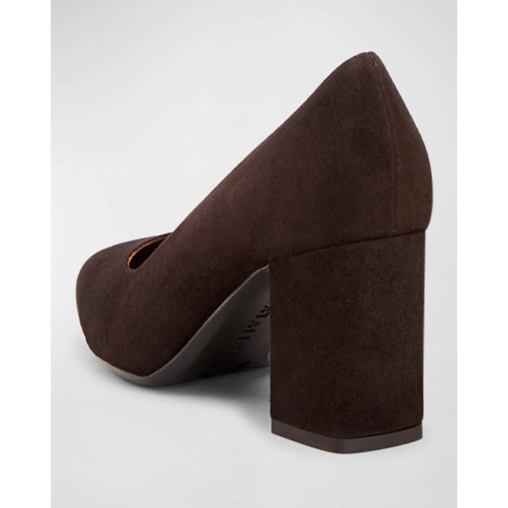 🆕AQUATALIA Peony Block Heel Pump Shoes Brown Suede 6.5 - Picture 3 of 11
